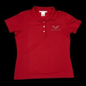 Nike Golf Dri-Fit Corvette Polo Shirt Red Embroidered Logo Women’s Size M